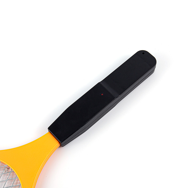 Auffällige elektrische Mückenklatsche mit orangefarbenem Rahmen und Sicherheit